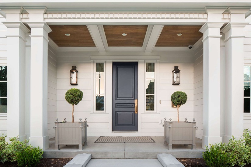 Best Philadelphia interior designer Glenna Stone front door with sidelights Fox Group Construction