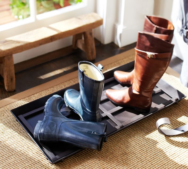 Best Philadelphia interior designer Glenna Stone autumn essentials Pottery Barn blacksmith boot tray