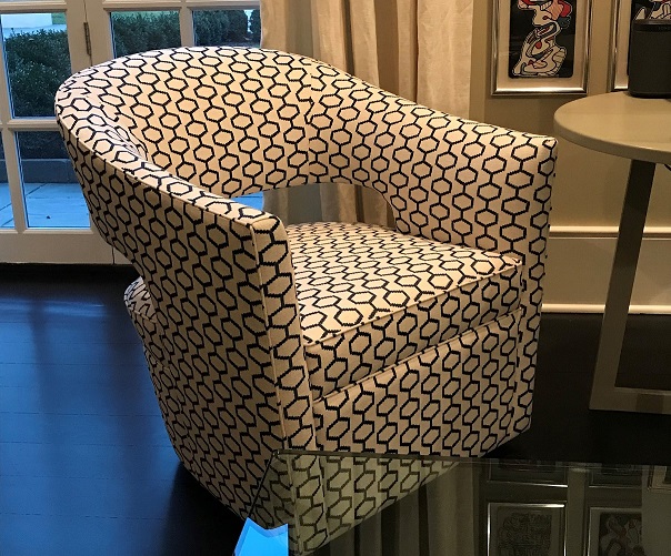 Best Philadelphia interior designer Glenna Stone swivel chairs custom design