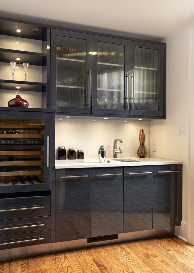 Philadelphia interior designer Glenna Stone art and accent lighting integrated cabinetry lighting Bluebell Kitchens