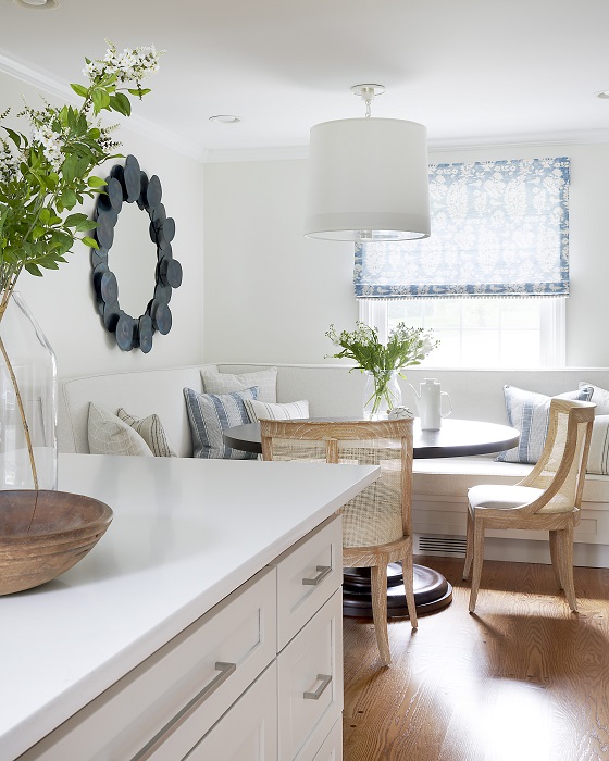 Banquette seating in kitchen