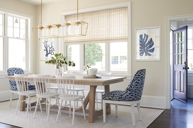 Coastal dining room by Philadelphia interior decorator and designer Glenna Stone
