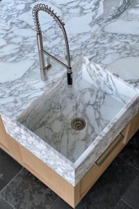 Bluebell Kitchens Arabescato Vaglia marble sink