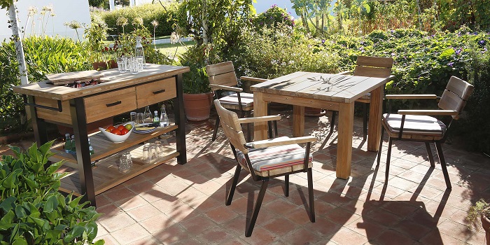 Outdoor entertaining Barlow Tyrie Titan dining collection
